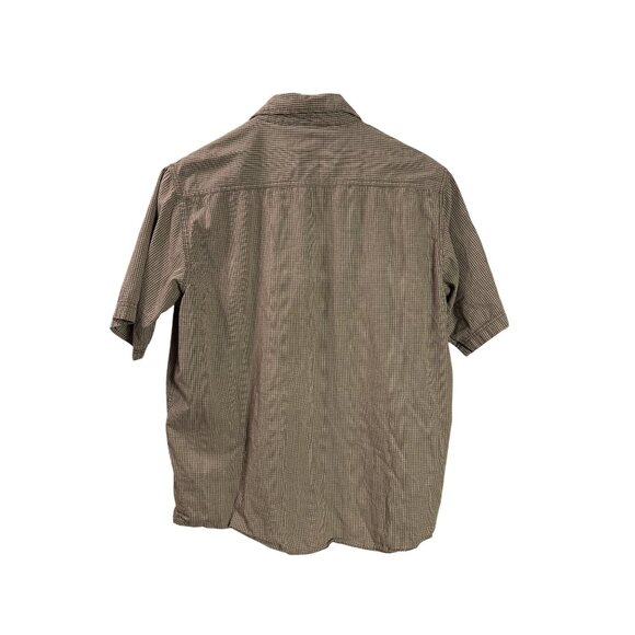 Wrangler Mens Brown Beige Plaid Short Sleeve Button Front Shirt L Cotton - Picture 2 of 3